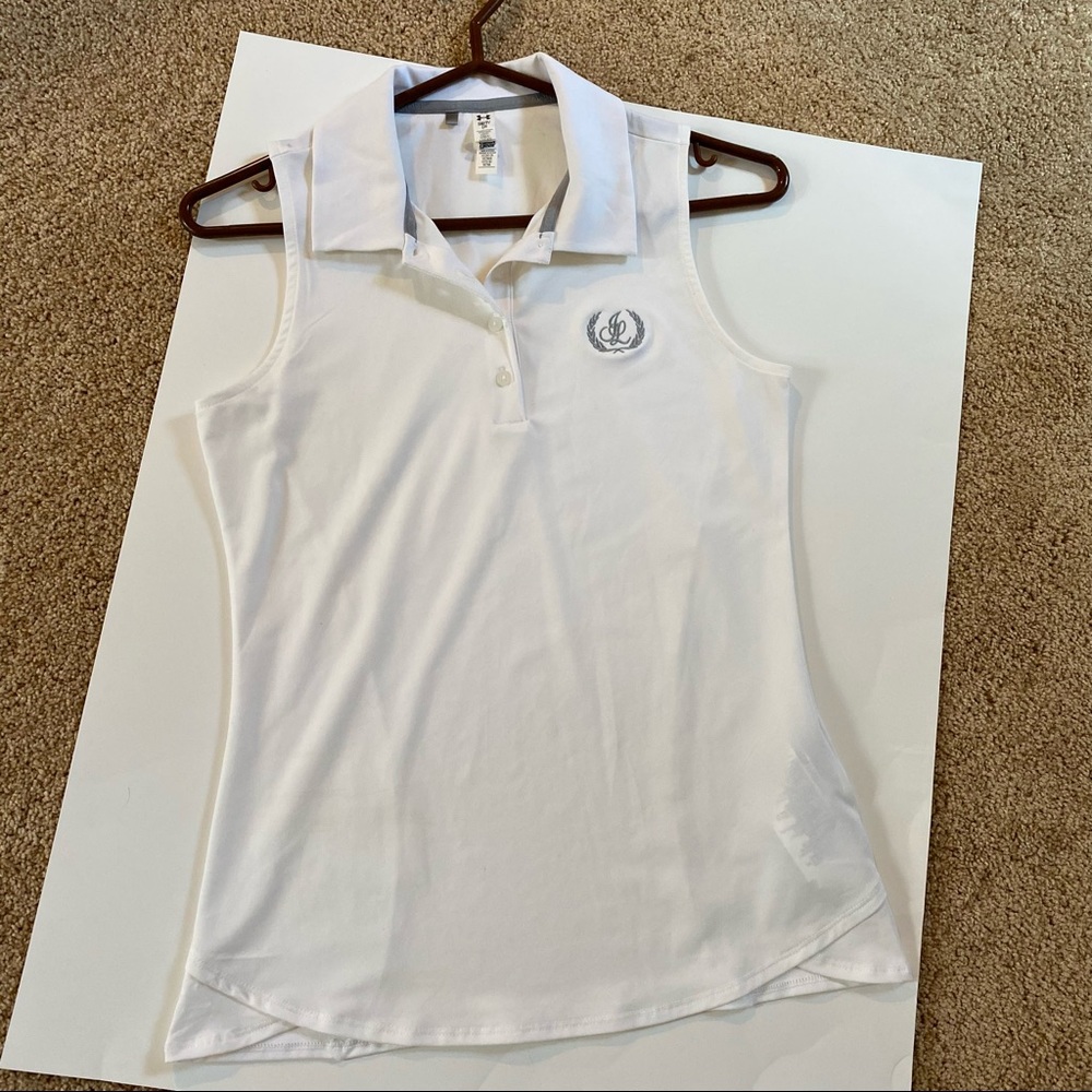 Under Armor White Golf Polo Tank